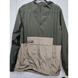 ​Undefeated Mens Anorak Windbreaker Colorblock Olive Green Tan Hooded Medium